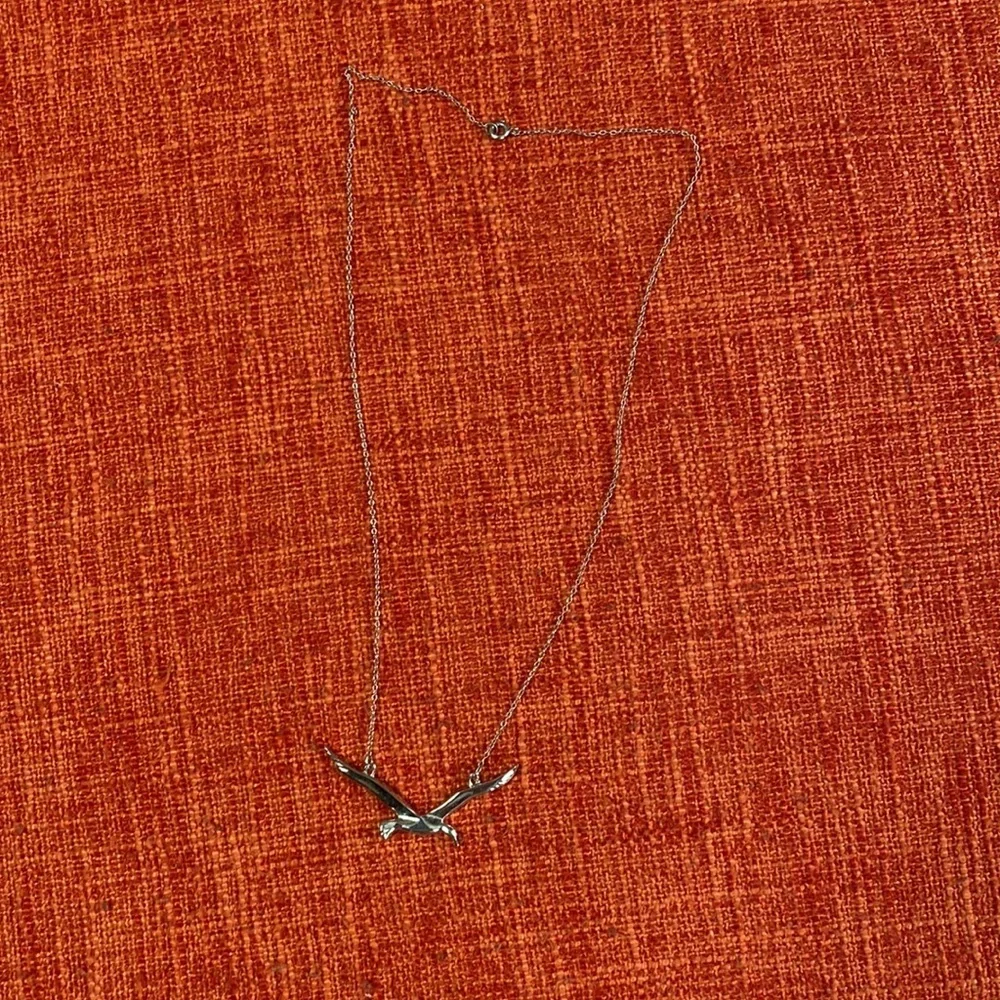 🖤 VTG Sterling Silver Seagull Bird Pendant Necklace
